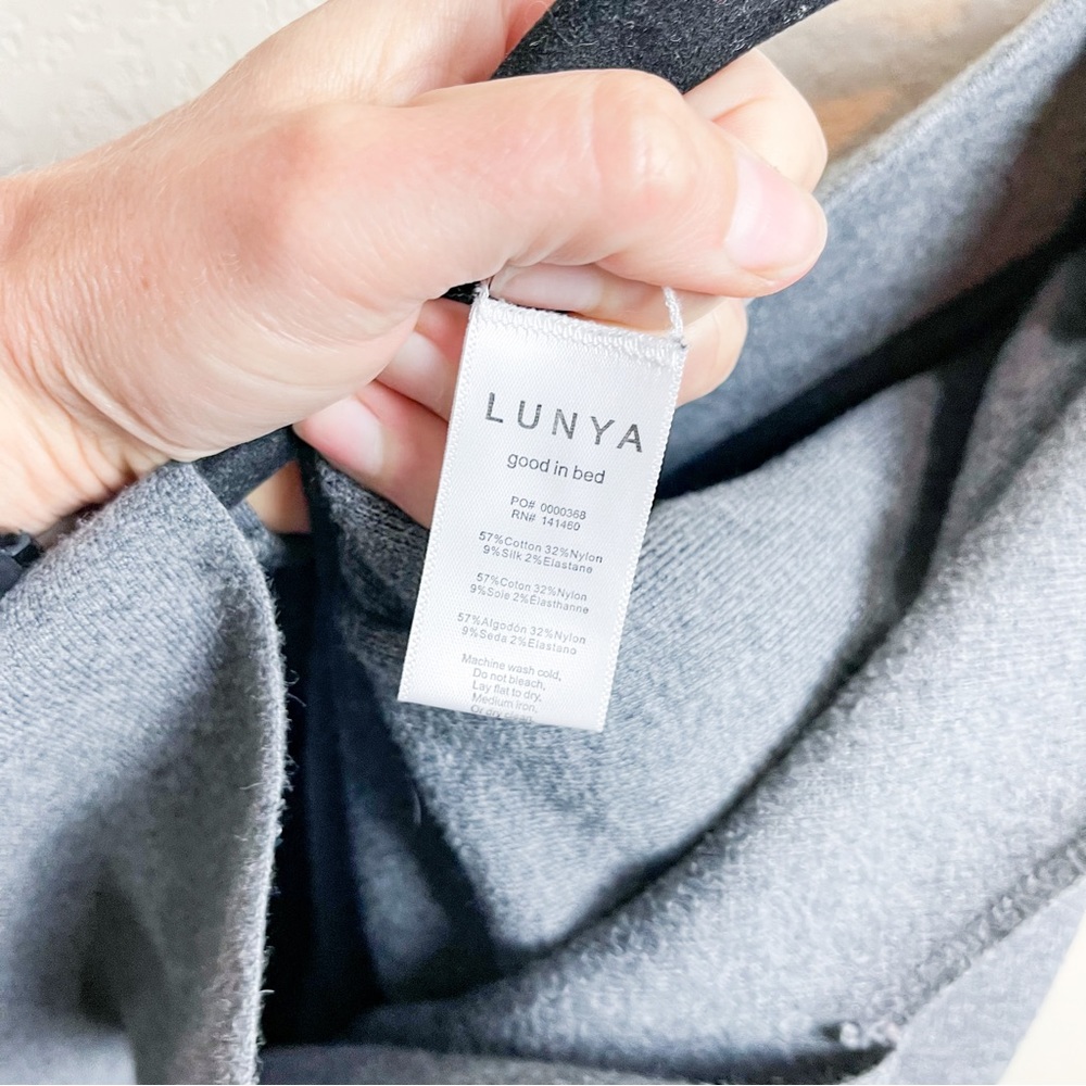 Lunya Cozy Cotton Silk Oversized Dress Sleeveless V-Neck Grey Size Medium - Picture 4 of 8